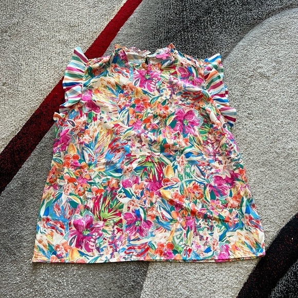 Flying Tomato Marietta Floral Colorful Blouse - Picture 1 of 3